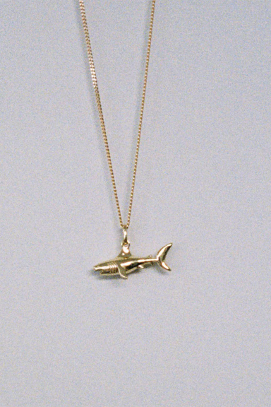 Shark Charm Necklace - Gold Plated