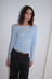 Shoulder Knit Top - Blue