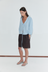 Shoulder Tucks Top - Baby Blue