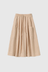Stripe Cotton Seersucker Patch Pocket Skirt - Terracotta / Ecru