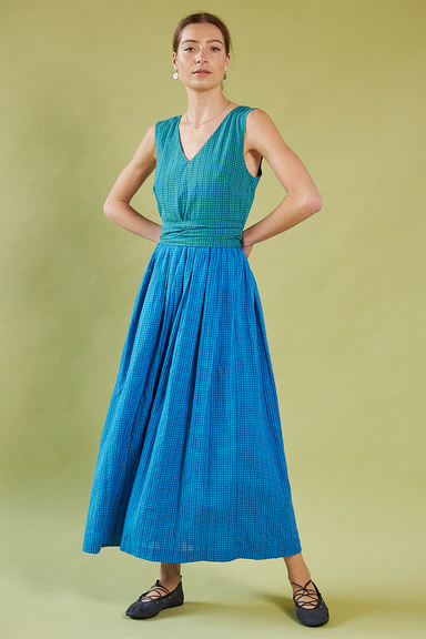 Smell of the Sea Wrap Dress - Gingham Multi