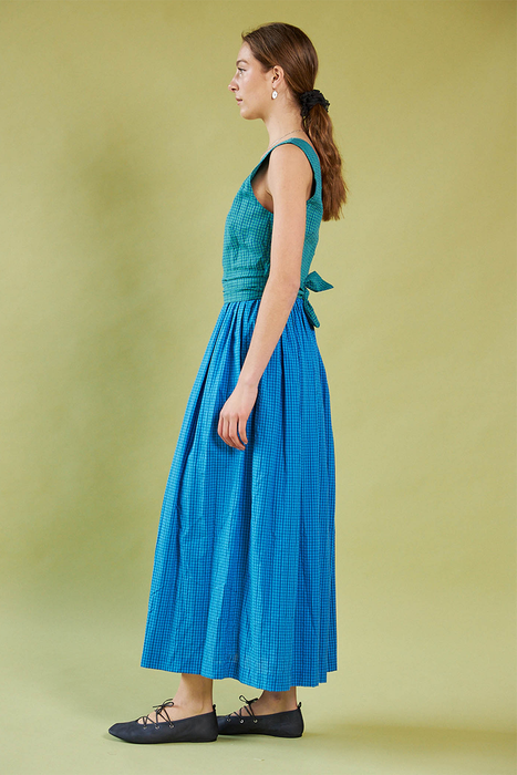 Smell of the Sea Wrap Dress - Gingham Multi