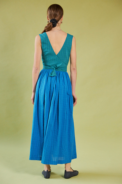 Smell of the Sea Wrap Dress - Gingham Multi