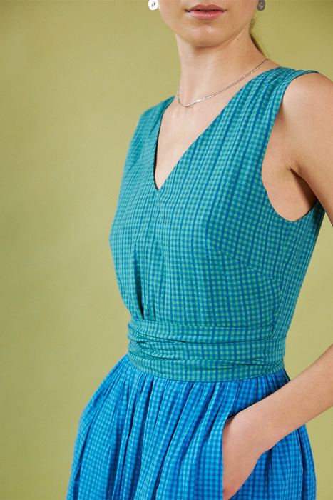 Smell of the Sea Wrap Dress - Gingham Multi