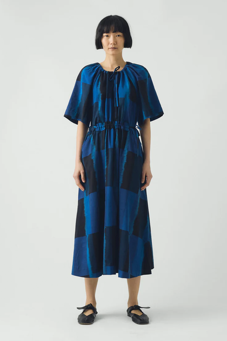 Sobremesa Cotton Ikat Dress - Bright Blue