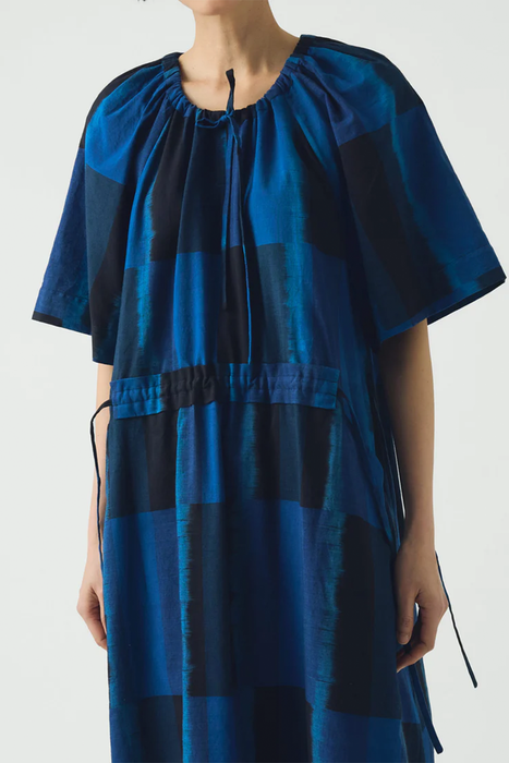 Sobremesa Cotton Ikat Dress - Bright Blue