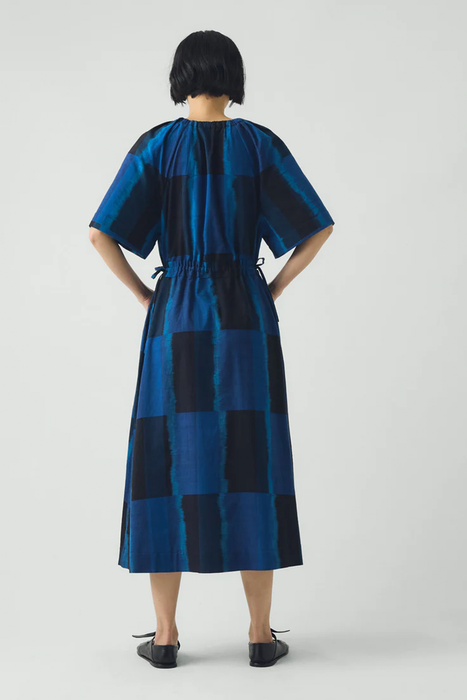 Sobremesa Cotton Ikat Dress - Bright Blue