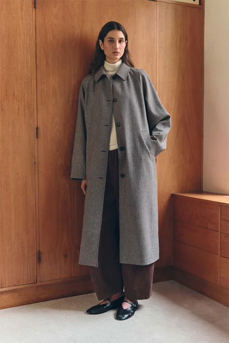 Solana Wool Coat - Brown / Black Check