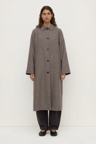 Solana Wool Coat - Brown / Black Check