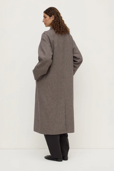 Solana Wool Coat - Brown / Black Check