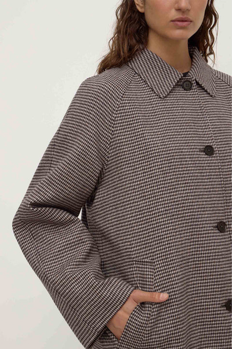 Solana Wool Coat - Brown / Black Check