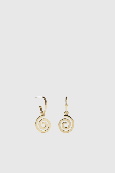 Spiral Signature Hoops - Gold Plated