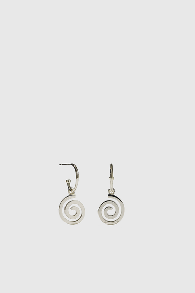 Spiral Signature Hoops - Sterling Silver