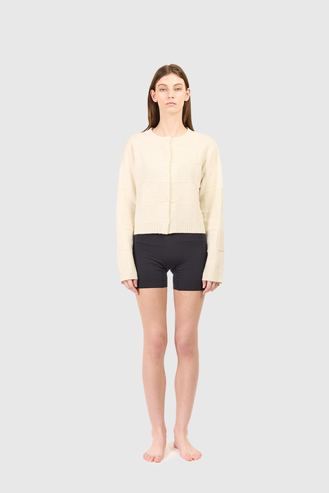 Squares Cardi - Cream Sparkle