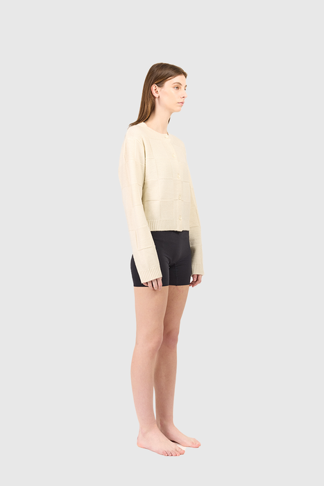 Squares Cardi - Cream Sparkle