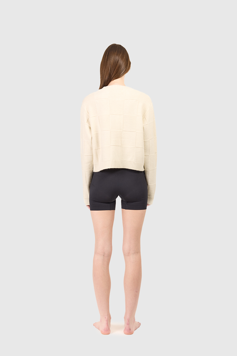 Squares Cardi - Cream Sparkle