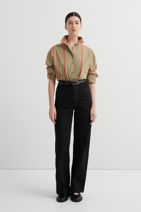 Straight Leg Jeans - Black Denim