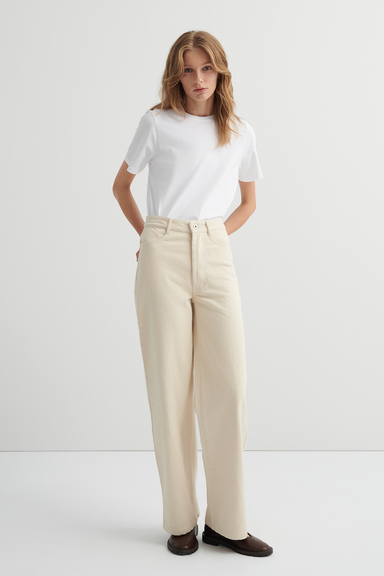 Straight Leg Jeans - Ecru Denim