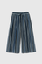 Stripe Cotton Culottes - French Blue