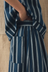 Stripe Cotton Culottes - French Blue