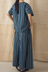 Stripe Cotton Culottes - French Blue