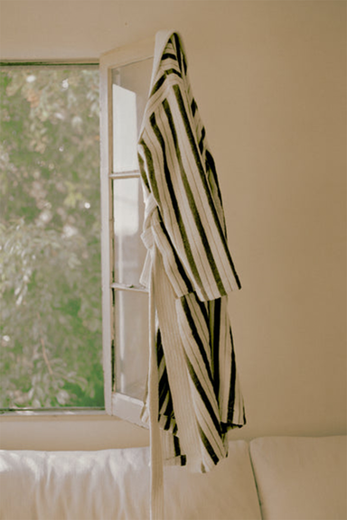 Sulis Bath Robe Heavyweight - Caper / Chalk