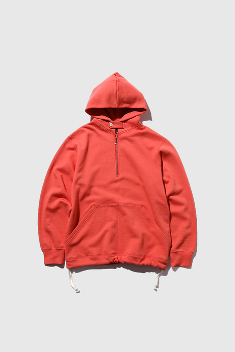 Sweat Half Zip Hoodie - Red