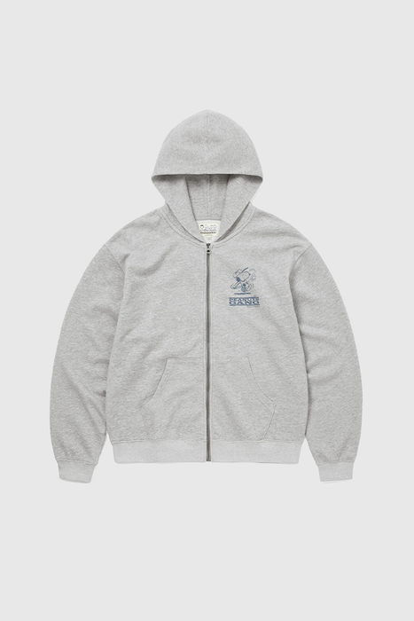 TNT Peanuts Zip up Hoodie - Heather Grey