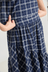 Art Therapy Skirt - Navy Crinkle Check