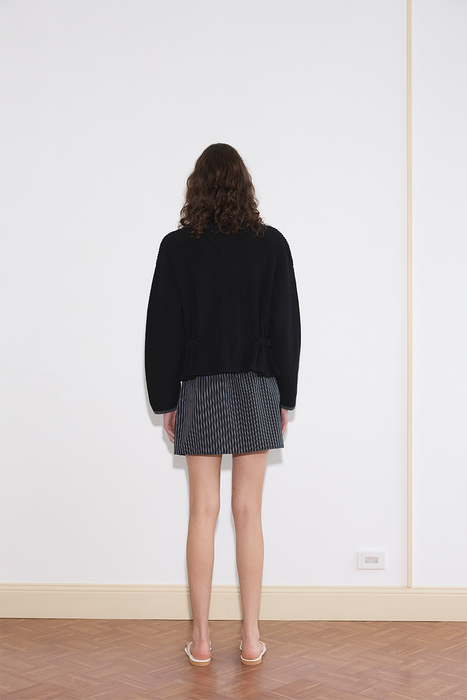 Tie Side Cardigan - Black