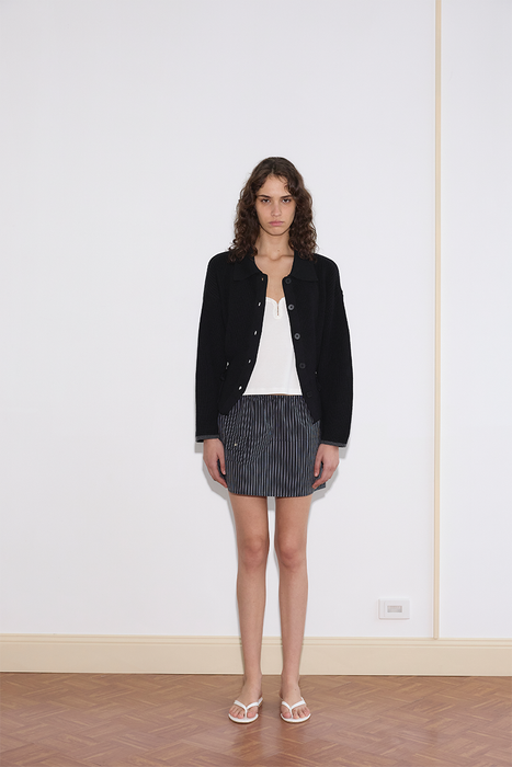 Tie Side Cardigan - Black