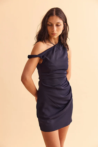 Twist Dress - Navy