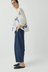 Twisted Seam Cotton Linen Denim Trousers - Indigo