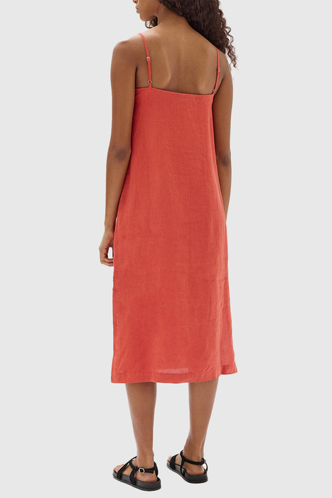 Vallory Linen Slip Dress - Papaya