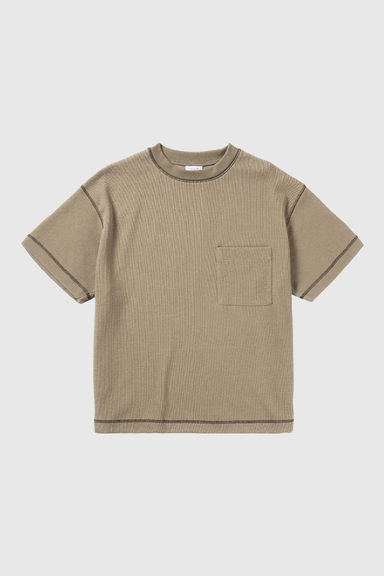 Waffle Pocket Tee - Khaki