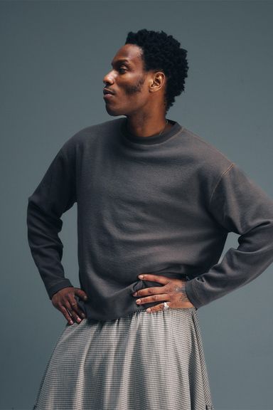 Waffle LS Tee - Mud