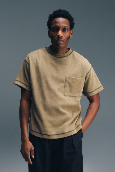 Waffle Pocket Tee - Khaki
