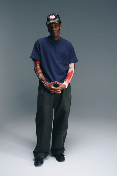 Waffle Pocket Tee - Navy