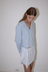 Waist Button Shirt - Lake Blue Stripe