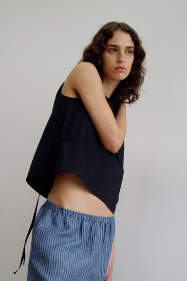 Waist Tie Top - Black