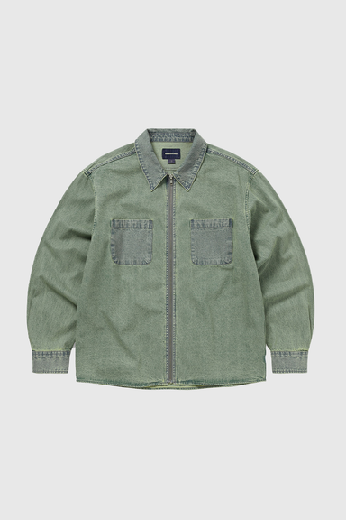 Washed Denim Zip Shirt - Tint