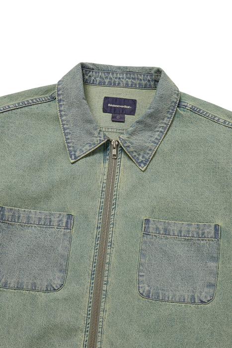 Washed Denim Zip Shirt - Tint