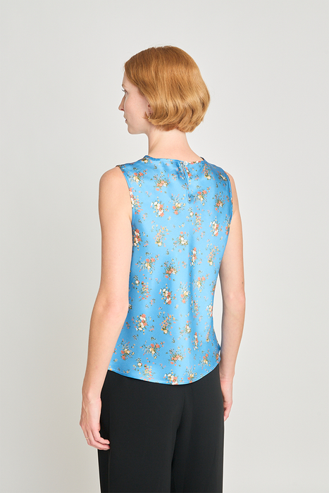 Whoo-sah Top - Blue Satin Floral