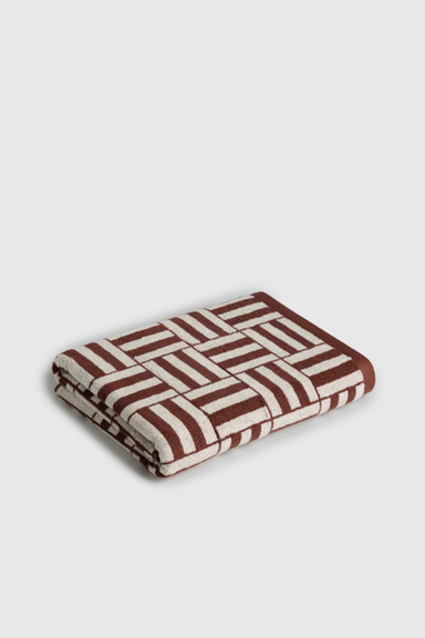 Willis Pool Towel - Mudbrick / Crème