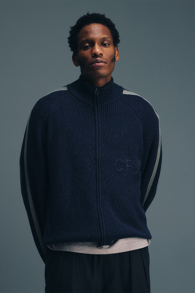 Wolfe Zip Knit - Navy