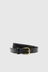 Women's Slim Leather Belt - Black / Brushed Nickel