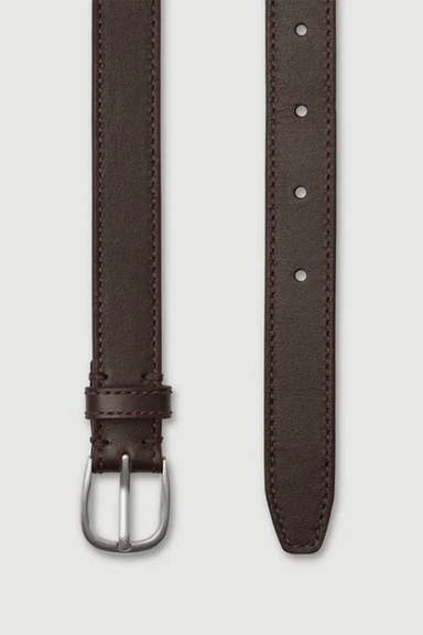 Women's Slim Leather Belt - Walnut