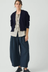 Wool Linen Patch Pocket Cardigan - Dark Navy