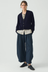Wool Linen Patch Pocket Cardigan - Dark Navy