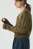Wool Linen Patch Pocket Cardigan - Olive Gold